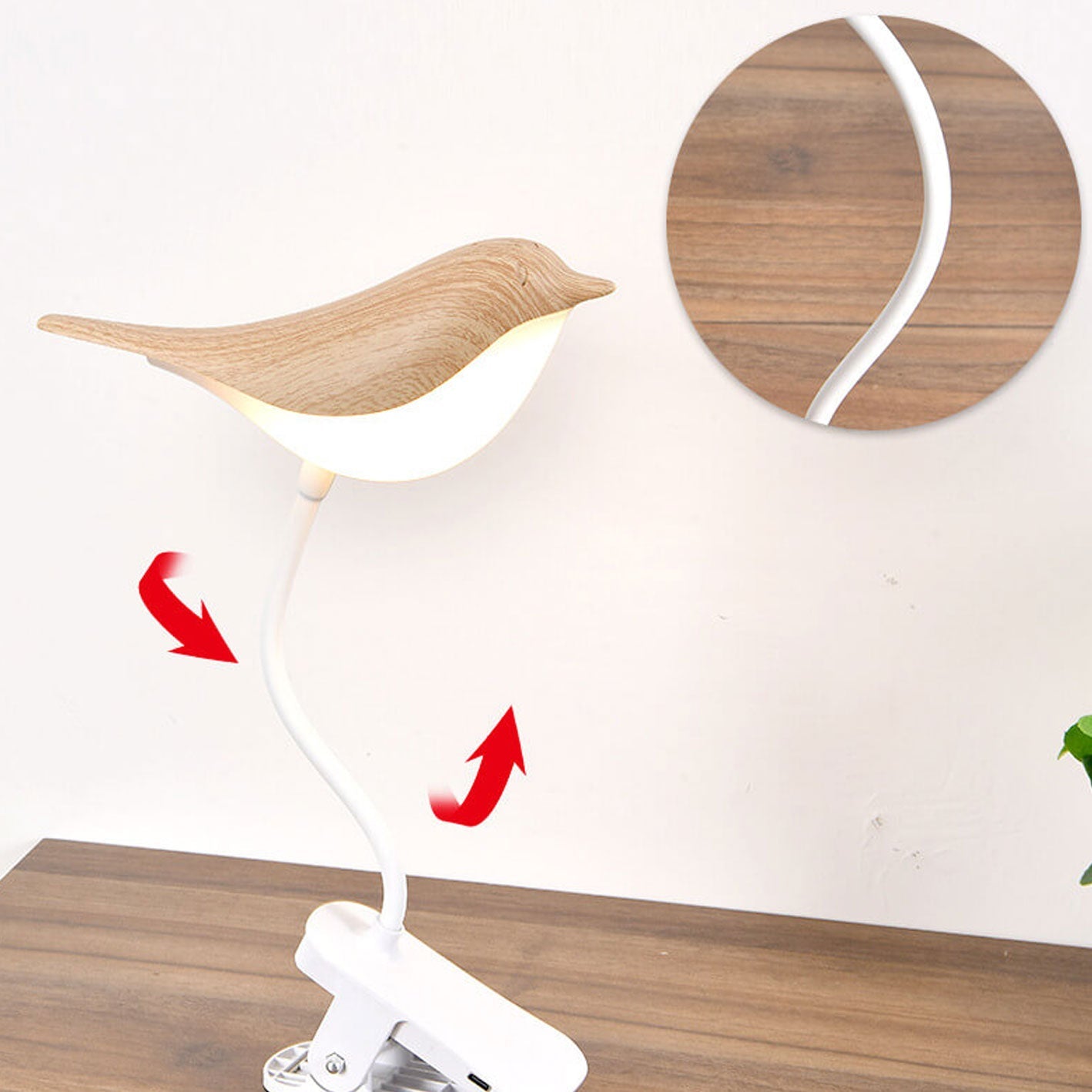Bird Clip Charging Night Table Lamp