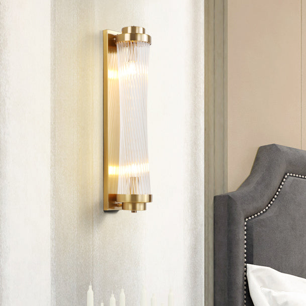 Iron Glass Cylinder Living 2-Light Wall Lamp