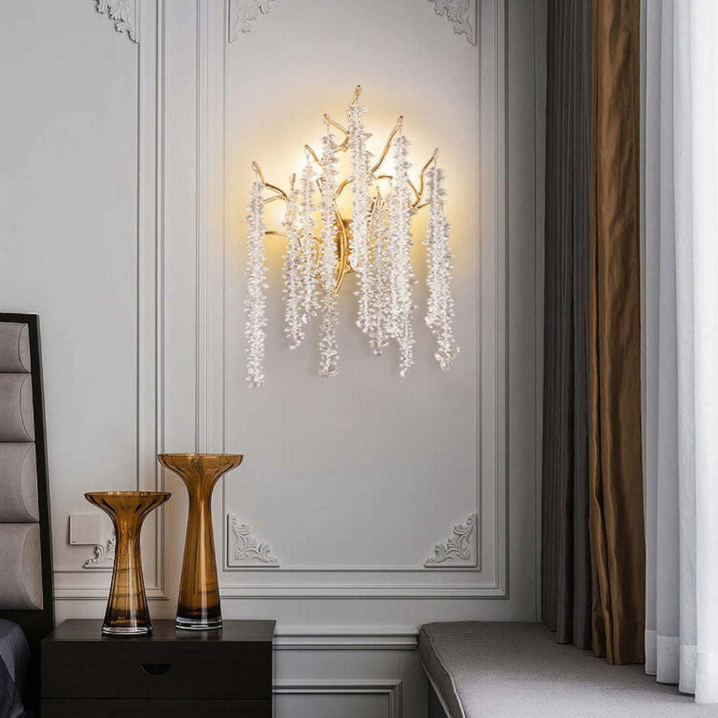 Tree Branch Crystal 3-Light Wall Lamp
