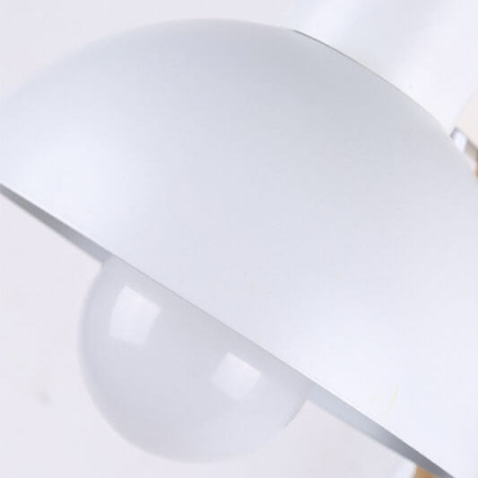 Iron Semicircle Wooden Arm Wall Lamp