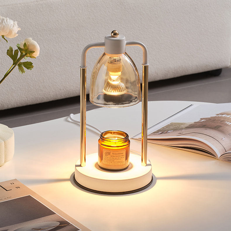 Iron Glass Conic Rectangular Table Lamp