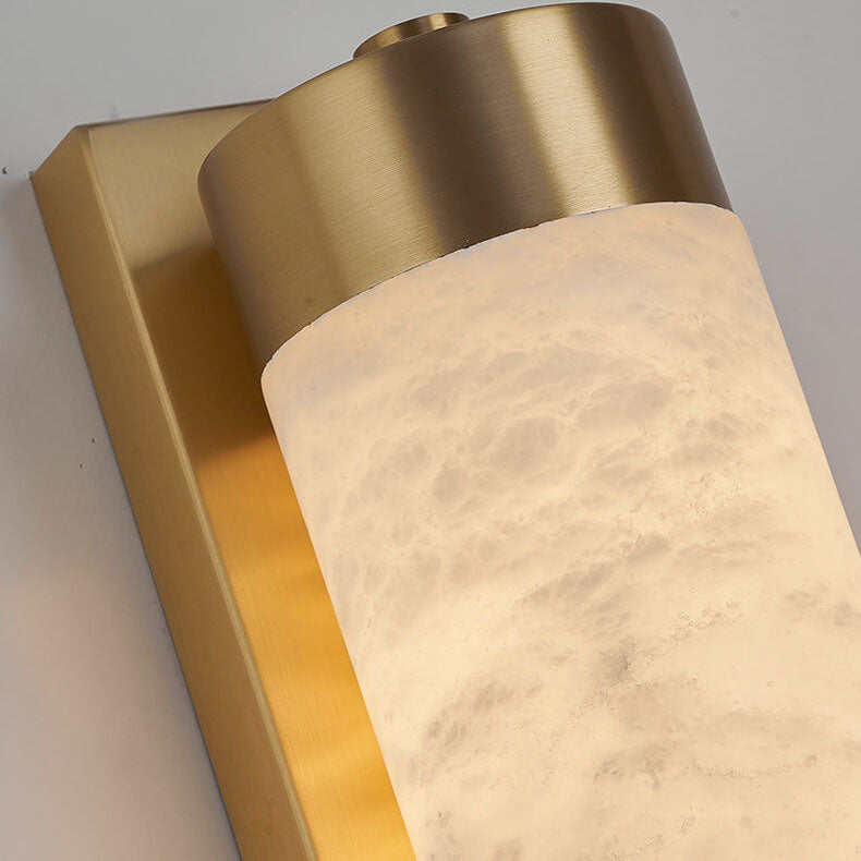 Full Copper Marble Column Wall Lamp