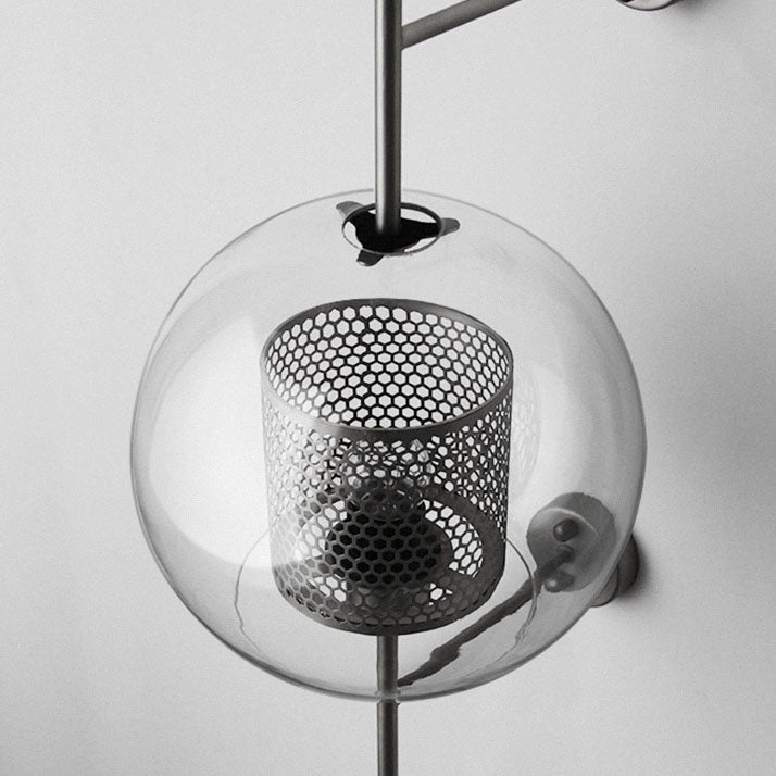 Iron Finish Frame Spherical Wall Lamp