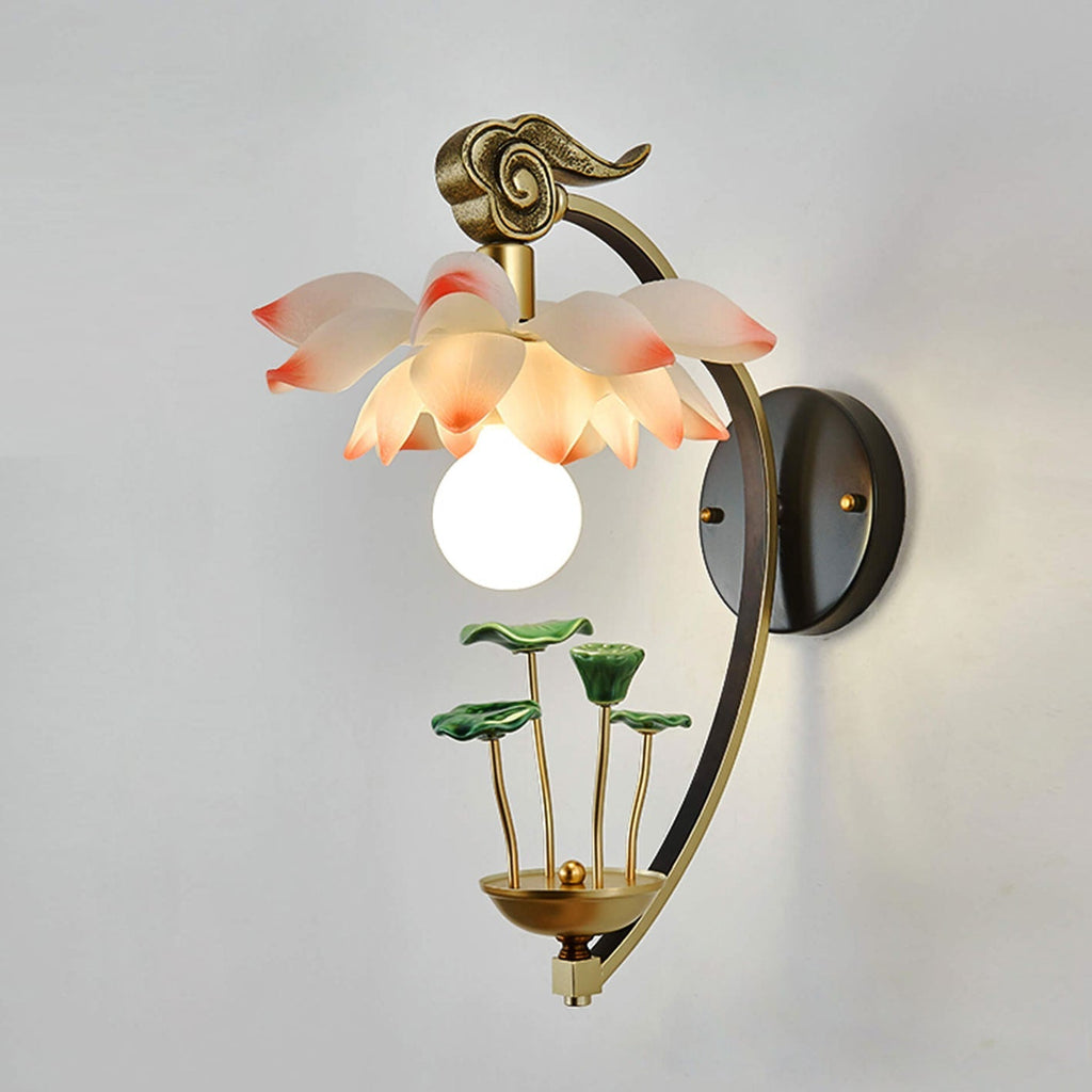 Lotus Ceramic Resin Wall Lamp