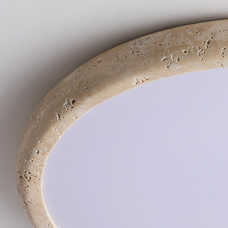 Round Yellow Travertine Acrylic Wall Lamp