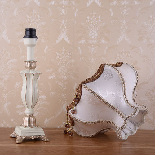 Fabric Cone Tassel Resin Table Lamp