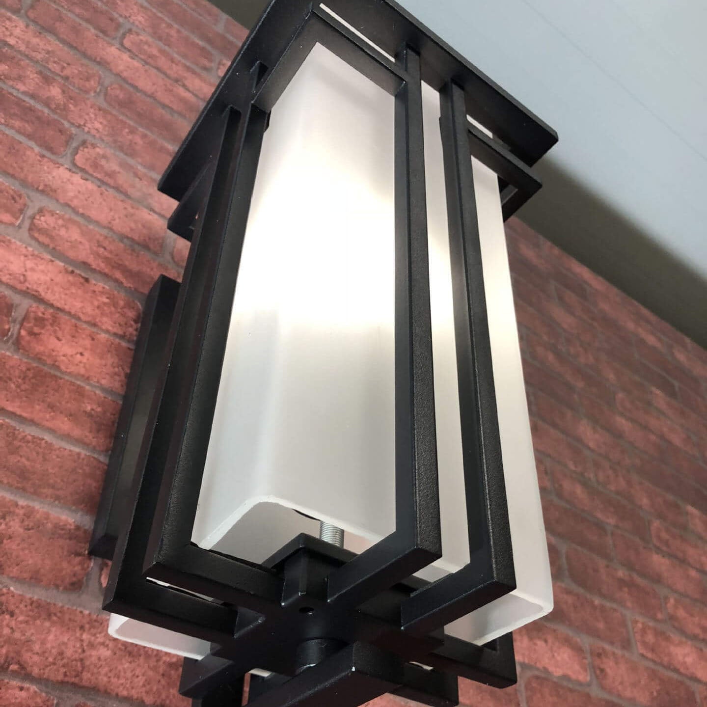 Rectangular Glass Lampshade Outdoor Light