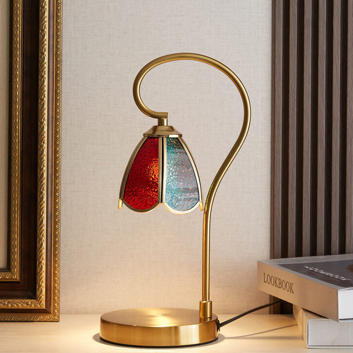 Stained Glass Flower Lampshade Table Lamp