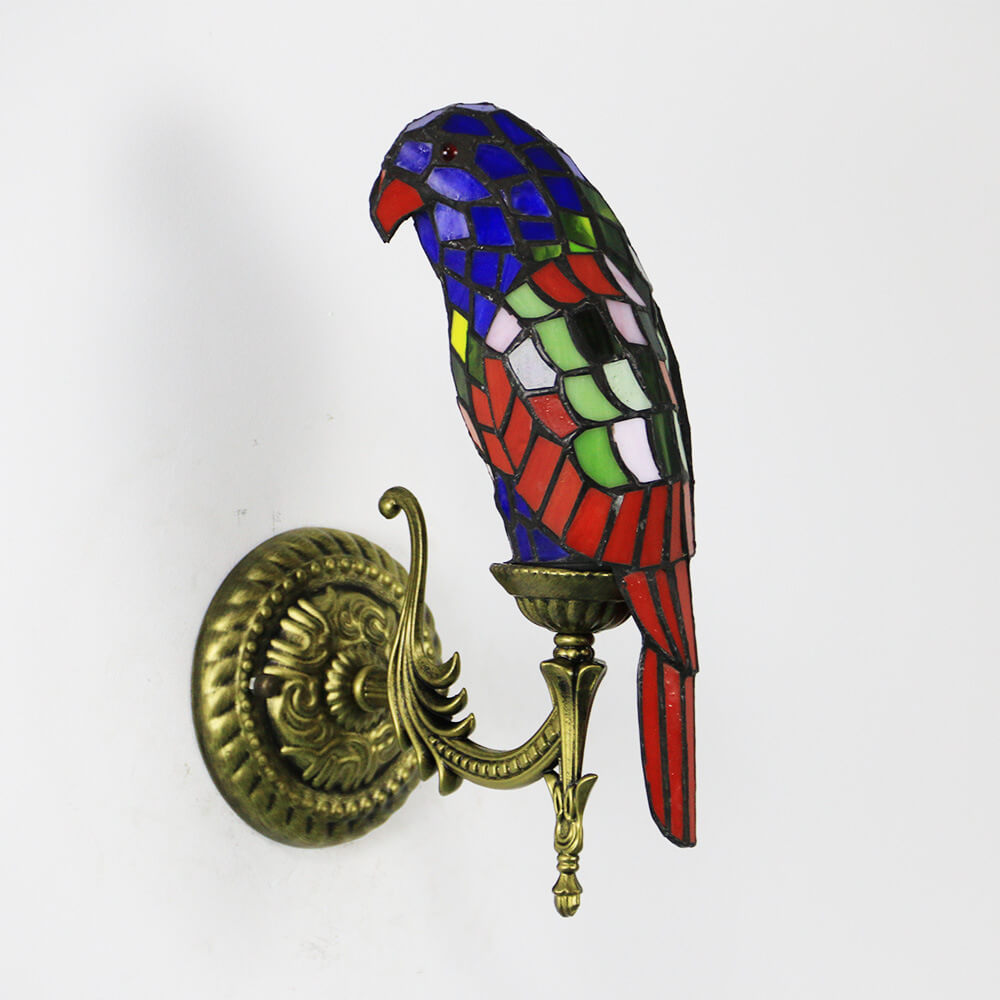 Parrot Stained Glass Wall Lamp