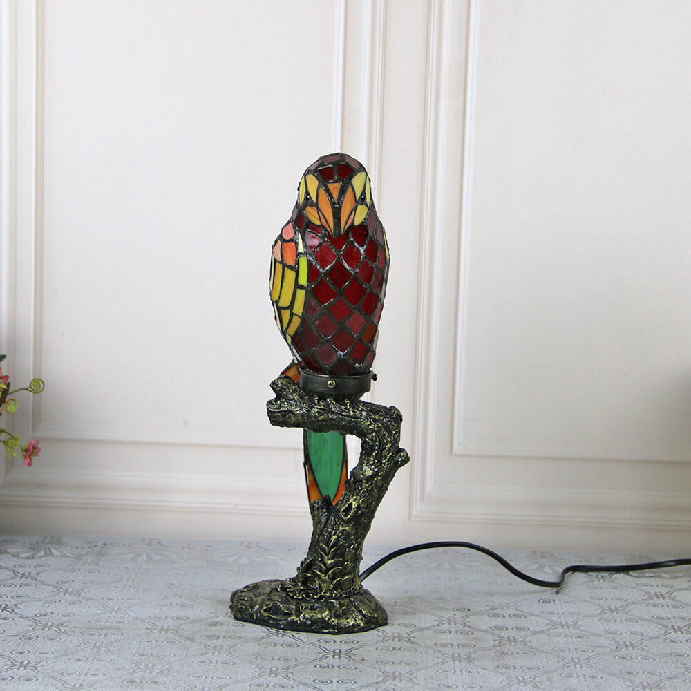 American Parrot Stained Glass Table Lamp