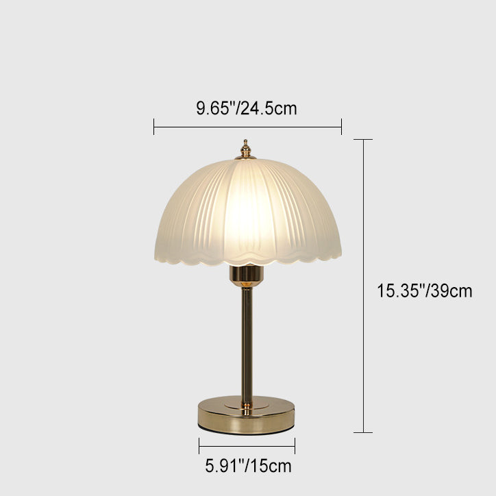 Iron Glass Dome Petal Table Lamp