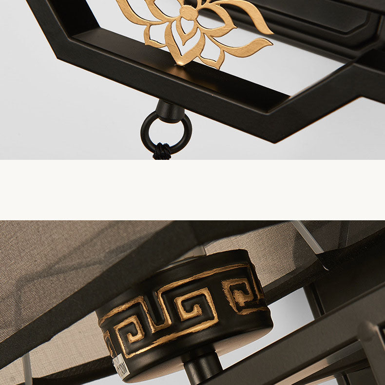 Rectangular Tasseled Iron Fabric Wall Lamp