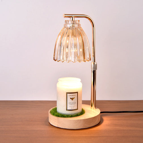 Flower Shaped Glass Iron Table Lamp
