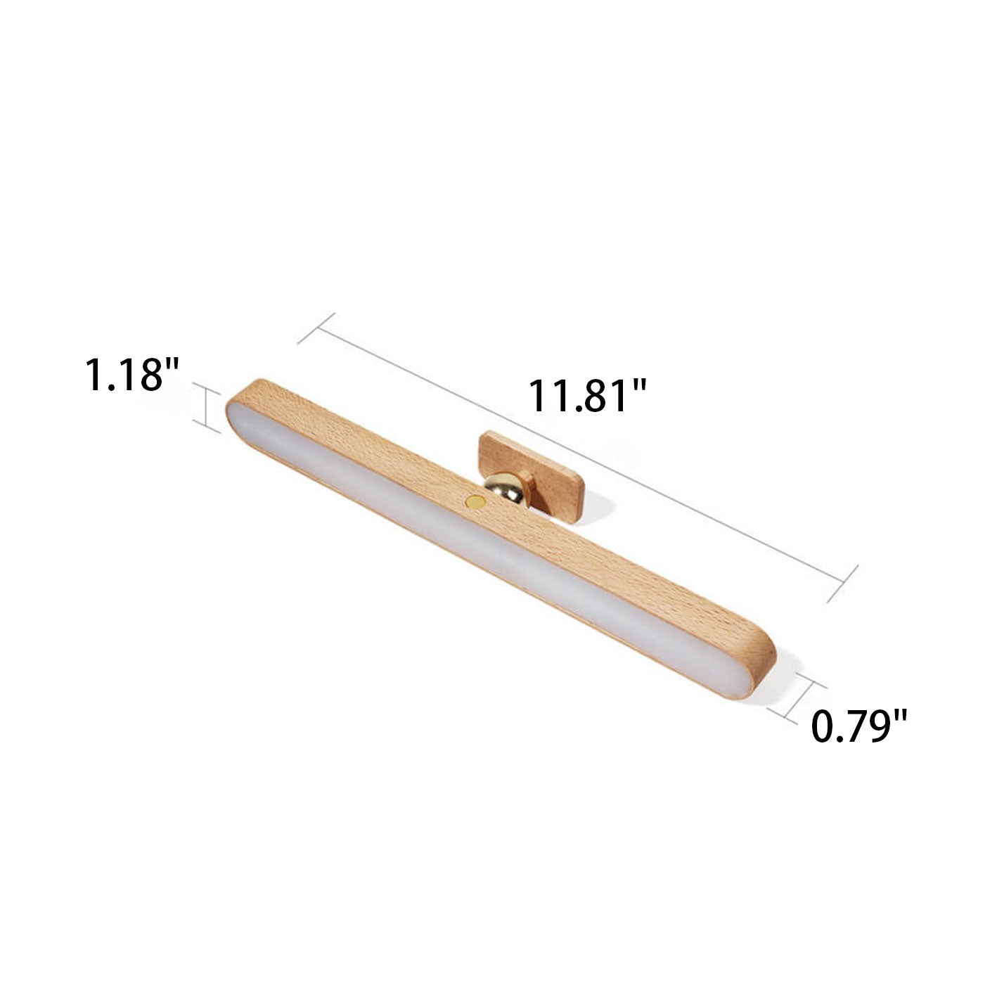 Wooden Strip Magnetic Mirror Wall Lamp