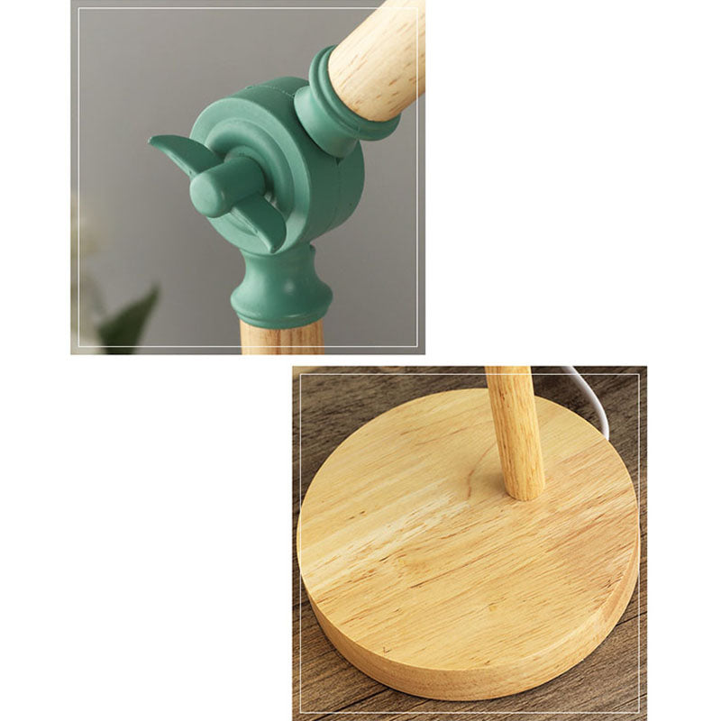 Iron Semi-Circular Wooden Study Table Lamp