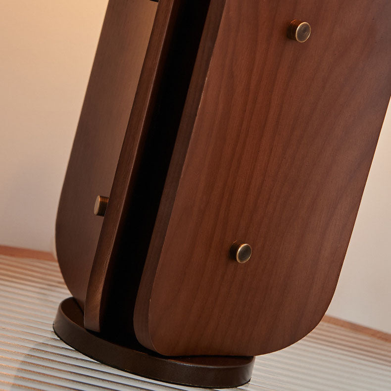 Solid Wood Umbrella Pleated Table Lamp