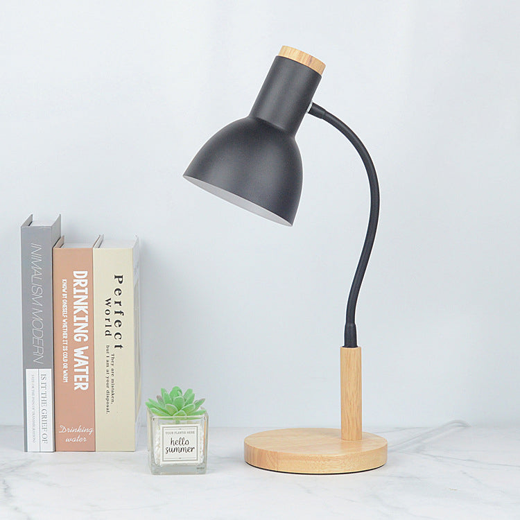 Iron Round Wood Home Table Lamp