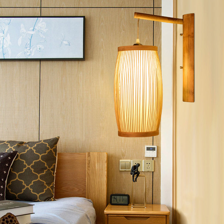 Cubic Bamboo Living Room Wall Lamp