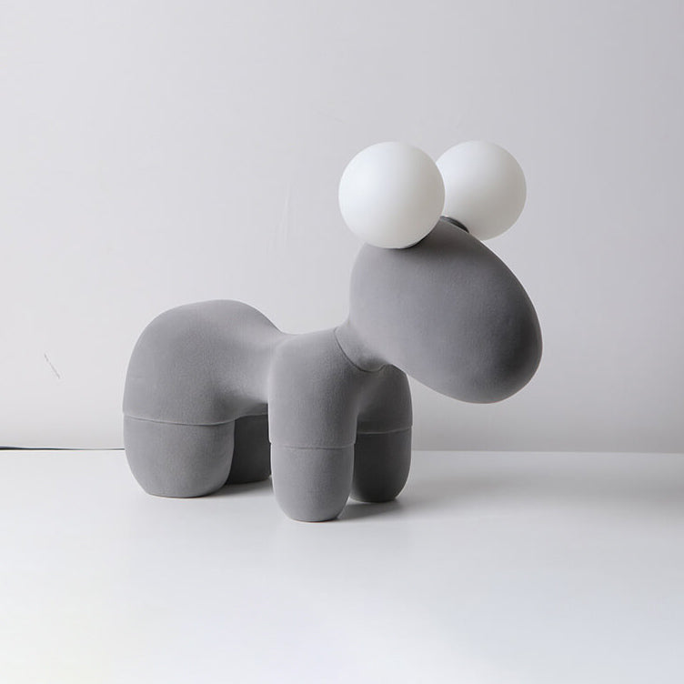 Cartoon Pony Plush Resin 2-Light Table Lamp