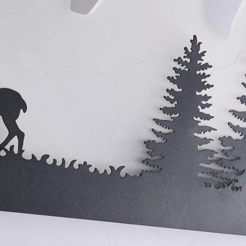 Iron Acrylic Landscape Painting Outdoor Light