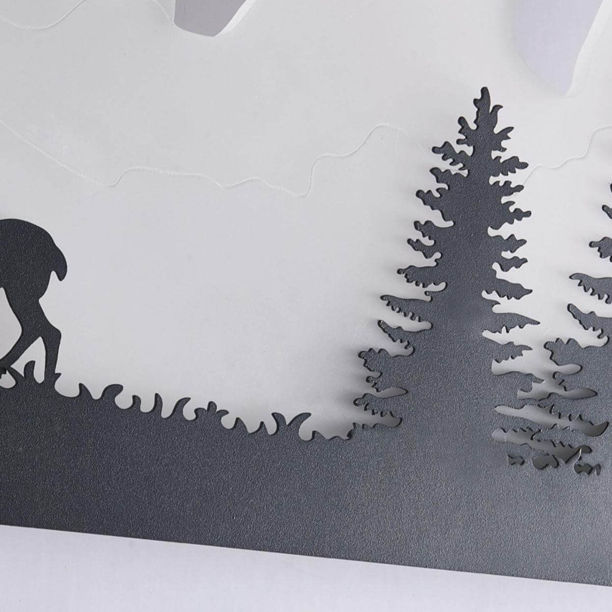 Iron Acrylic Landscape Painting Outdoor Light