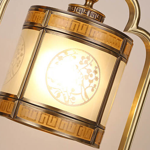 Glass Copper Bedroom Table Lamp