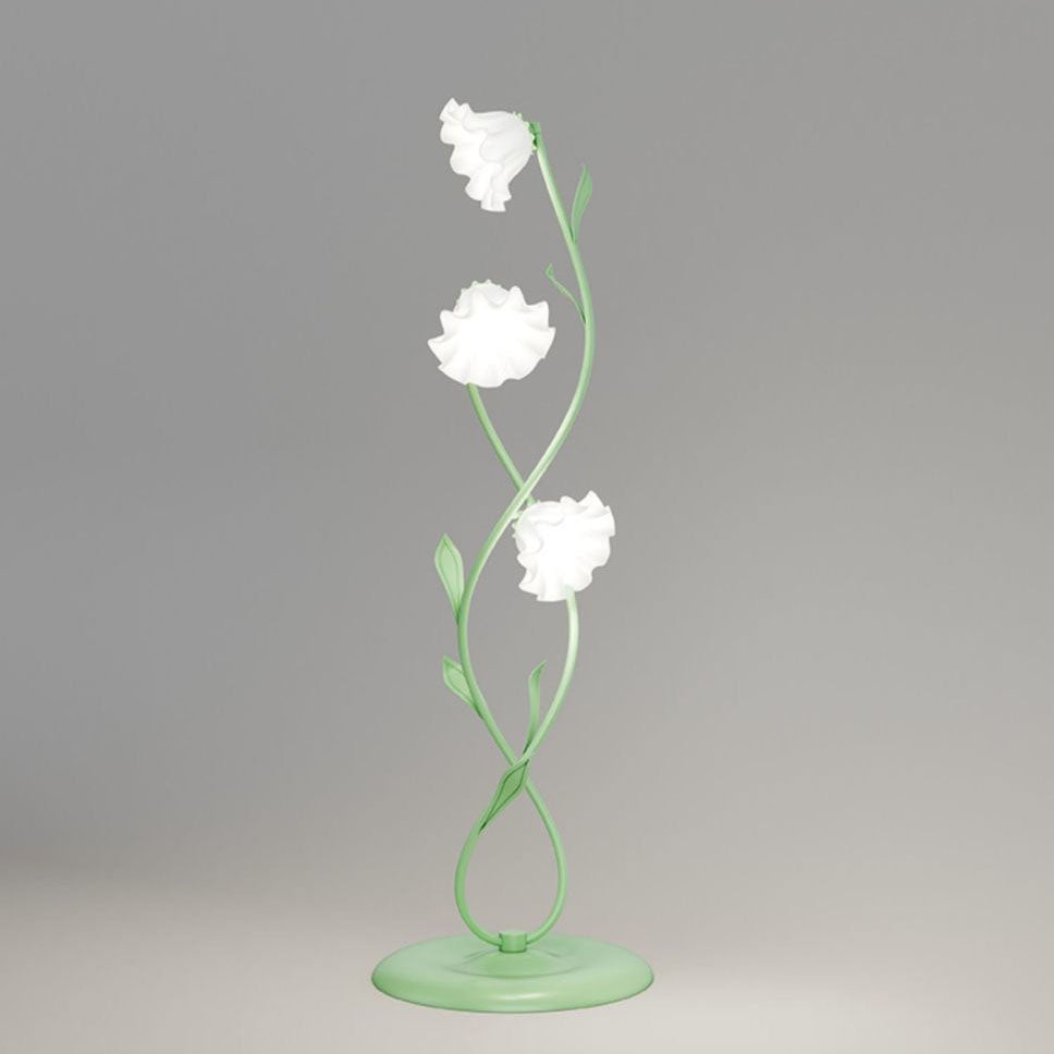 Floral Glass Twist Ring 3-Light Floor Lamp