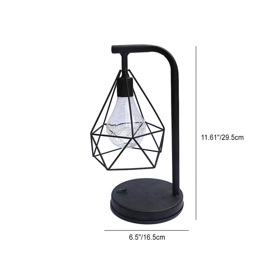 Decorative Diamond Iron Battery Table Lamp