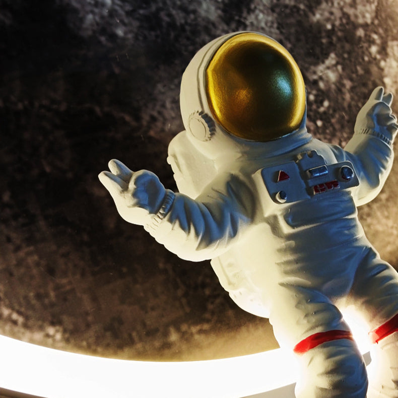 Round Lunar Astronaut Hardware Wall Lamp
