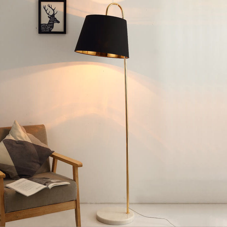 Solid Color Fabric Marble Floor Lamp
