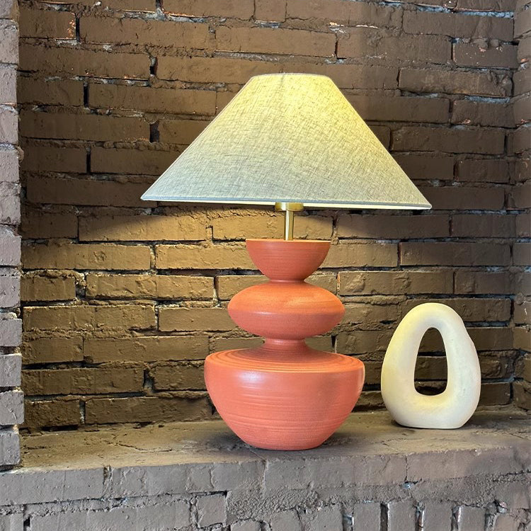 Jar Resin Fabric Living Table Lamp