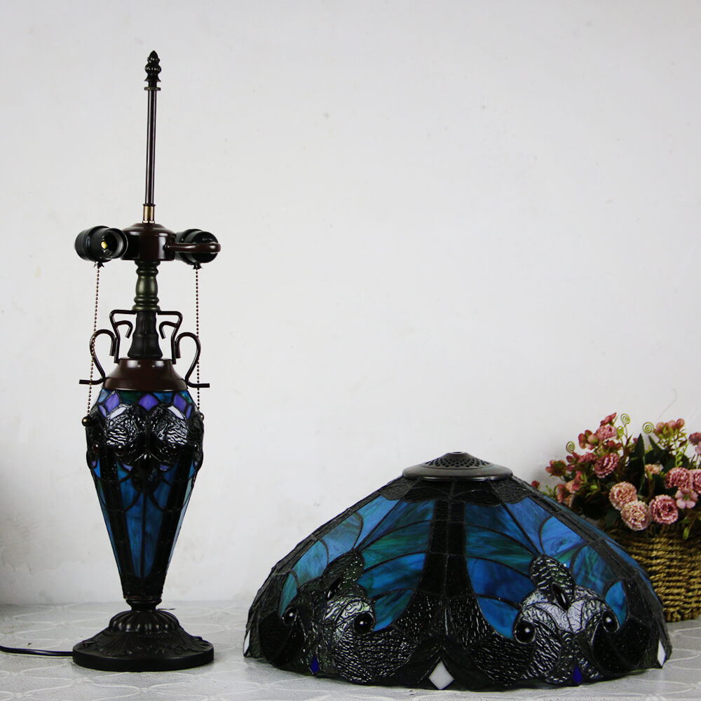 Glass Resin 2-Light Table Lamp