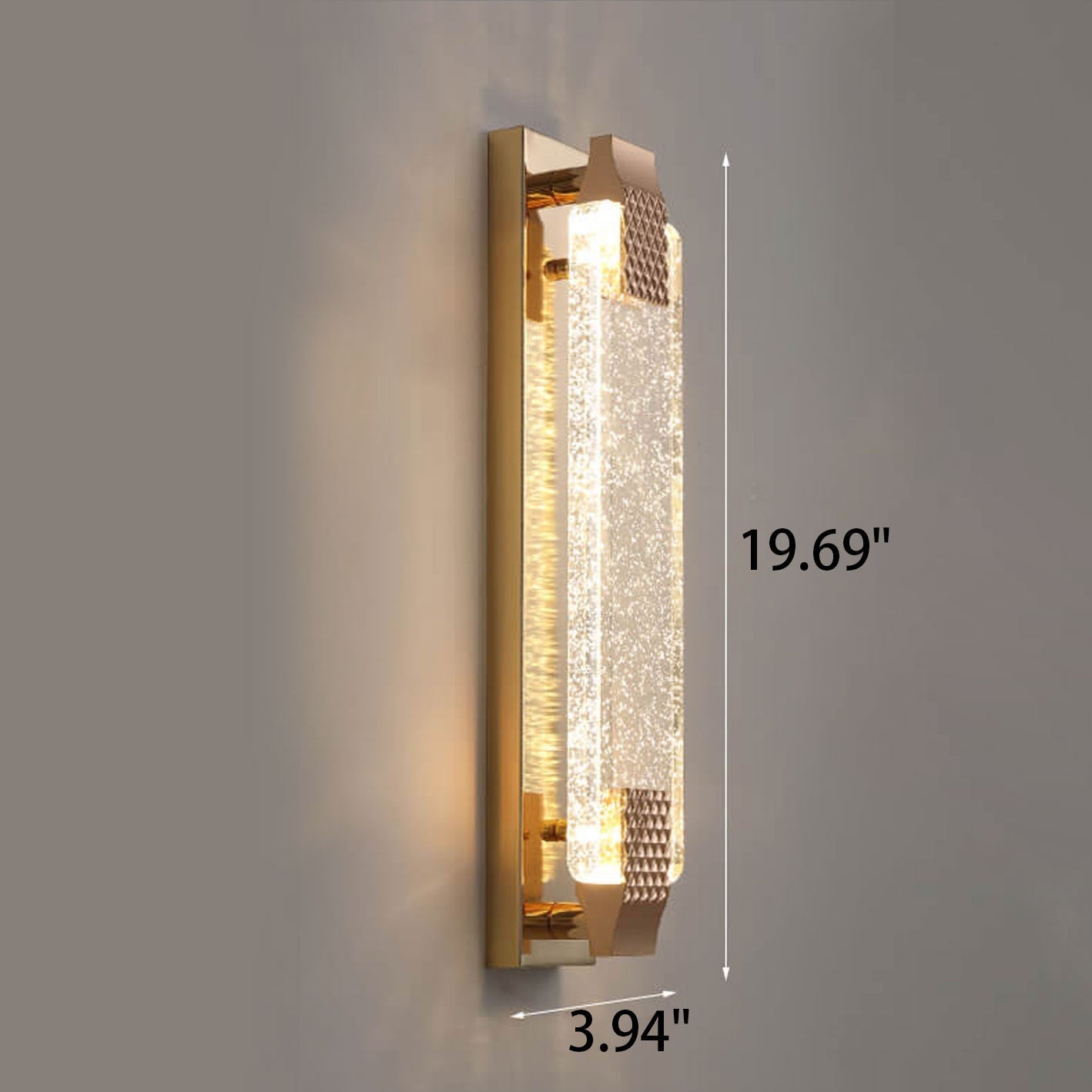 Rectangular Bubble Crystal Wall Lamp