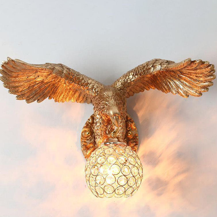 Resin Eagles Crystal Wall Lamp