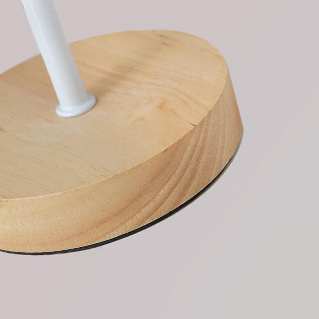 Fabric Cone Solid Wood Table Lamp