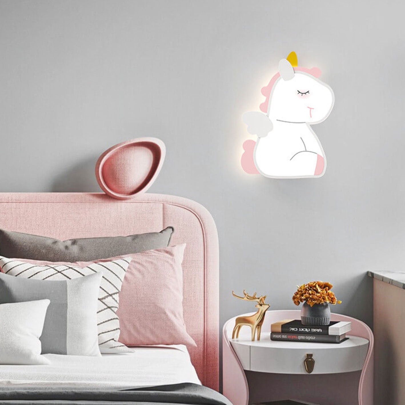 Cartoon Rabbit Unicorn Kids Wall Lamp