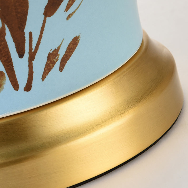 Plum Blossom Cylindrical Copper Table Lamp
