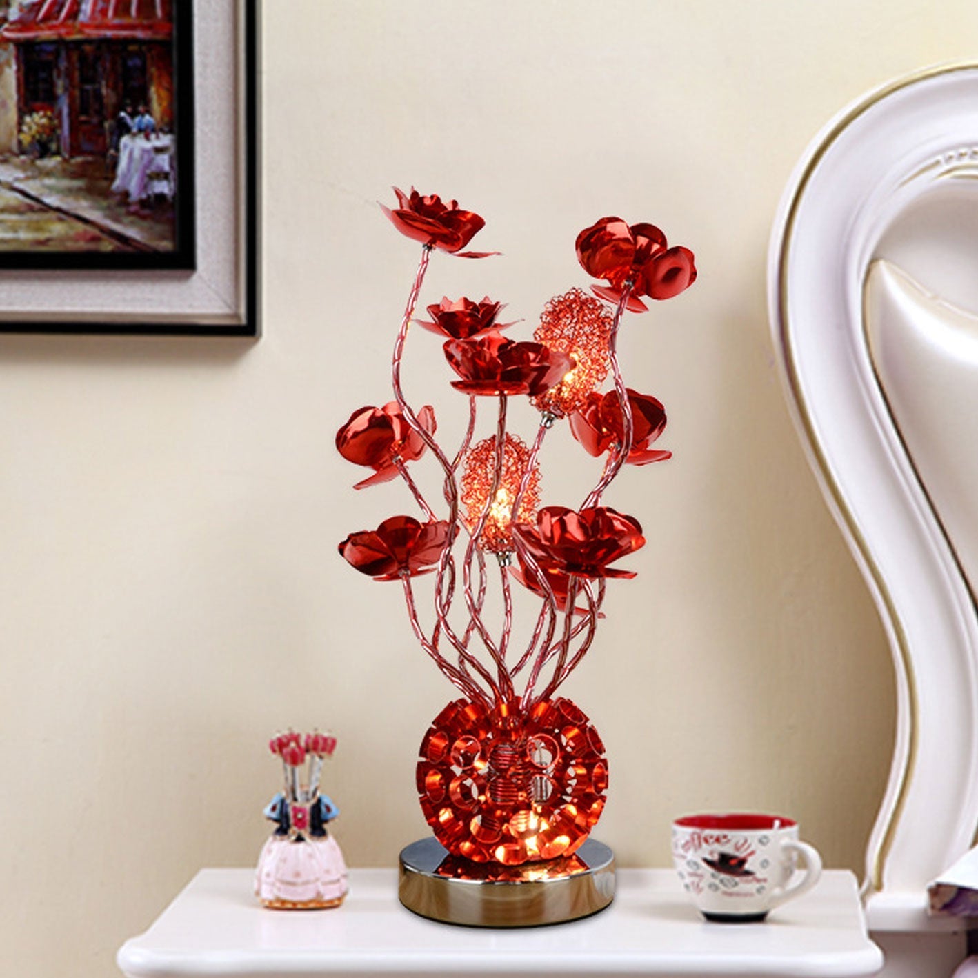 European-style Rose Aluminum Table Lamp