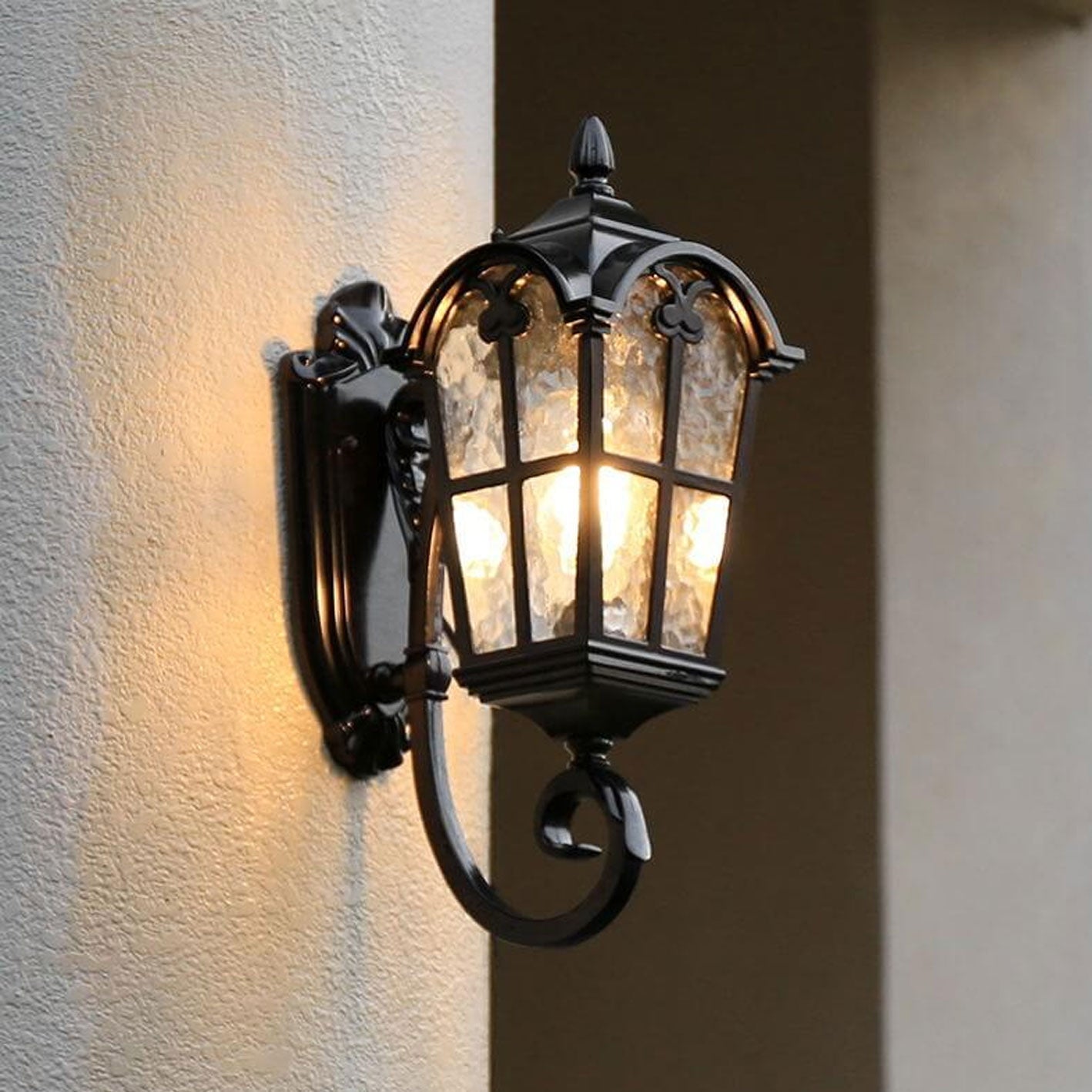Glass Aluminum Lantern Outdoor Light