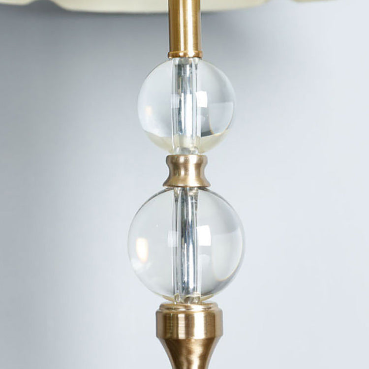 Column Crystal Iron Fabric Table Lamp