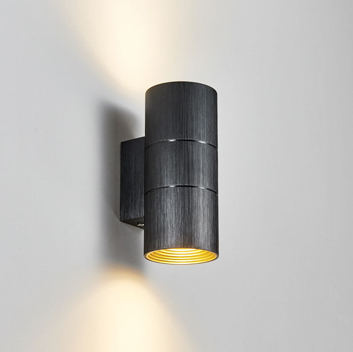 Cylindrical Brushed Aluminum Wall Lamp