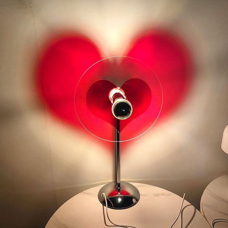 Heart Round Metal Acrylic Table Lamp