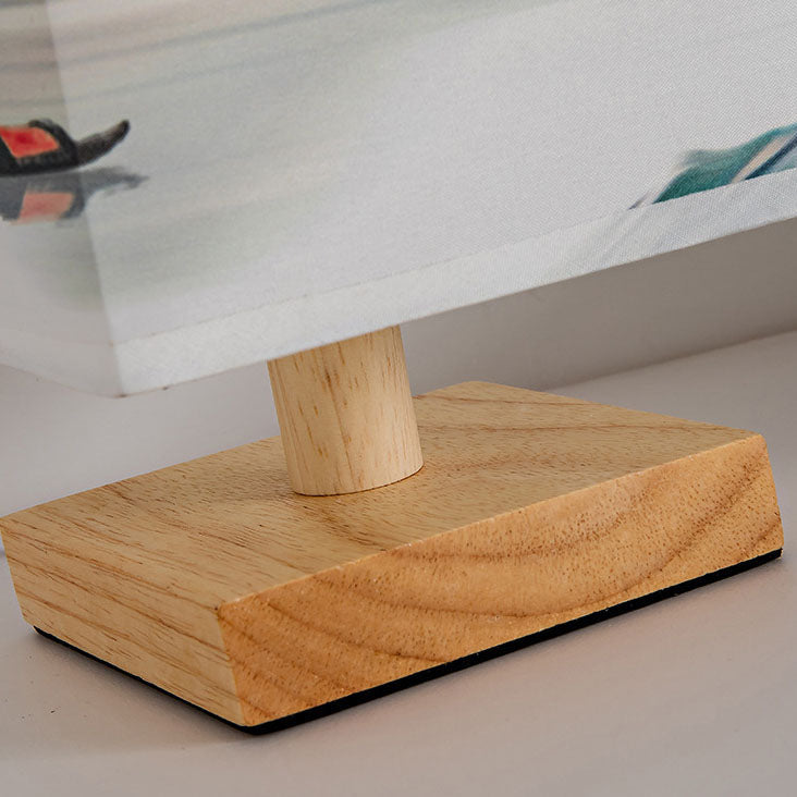 Fabric Square Bedroom Table Lamp