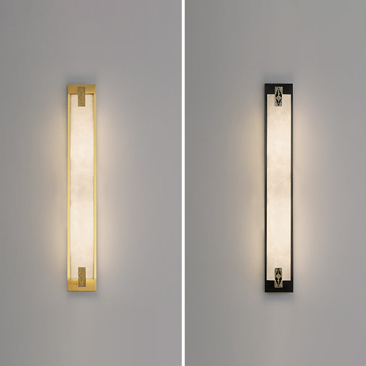 Copper Marble Cubic Strip Wall Lamp
