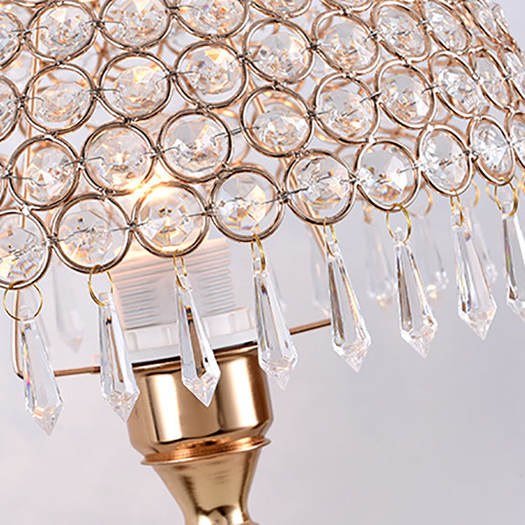 Fabric Crystal Ball Iron Table Lamp