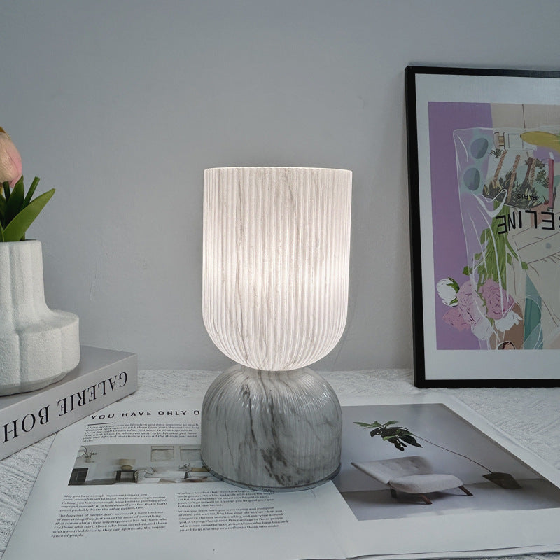 Cylinder Funnel Glass Bedroom Table Lamp