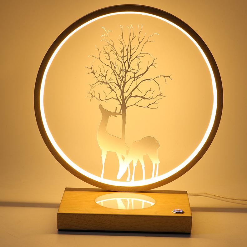 Decorative Tree Deer's Mobile Table Lamp