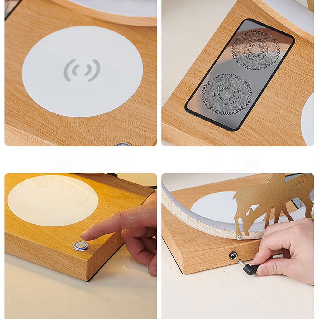Round Deer Design Wireless Table Lamp