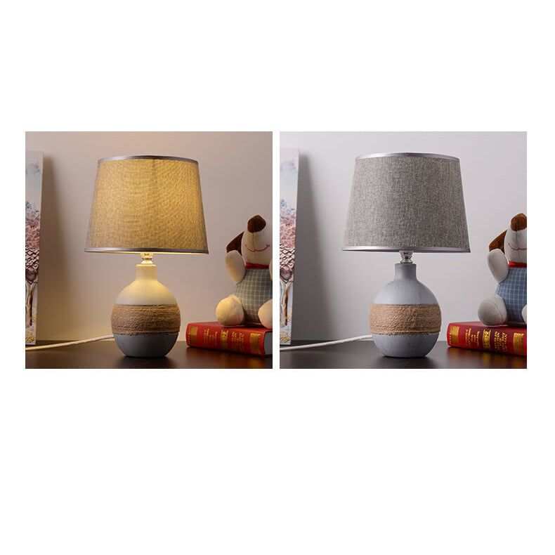 Style Twine Fabric Ceramic Table Lamp