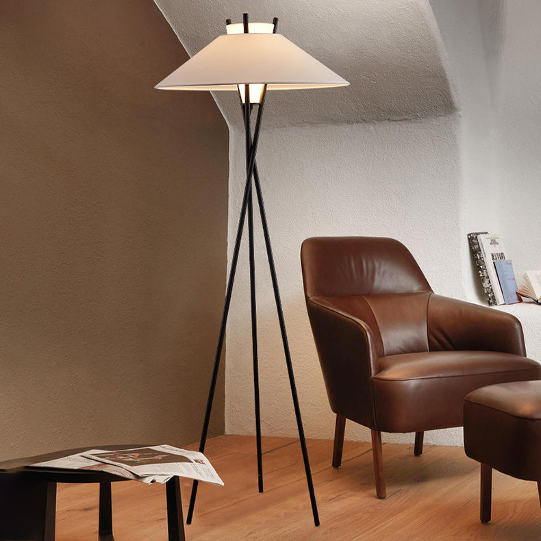 Contemporary Simplicity Semi-tapered Fabric Floor Lamp